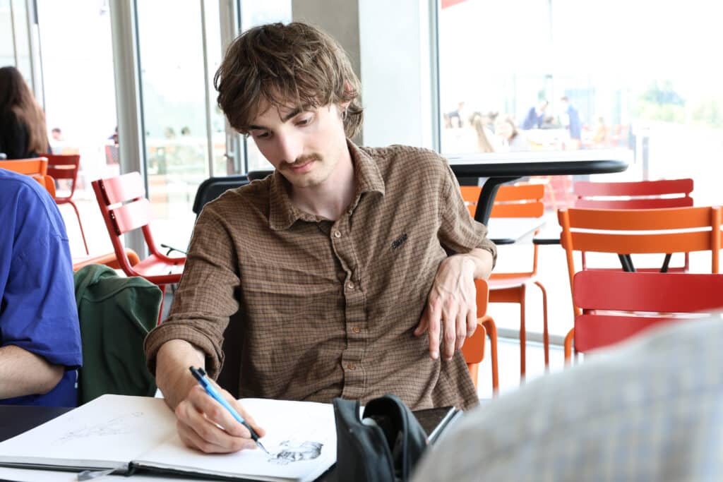 étudiant  en chemise