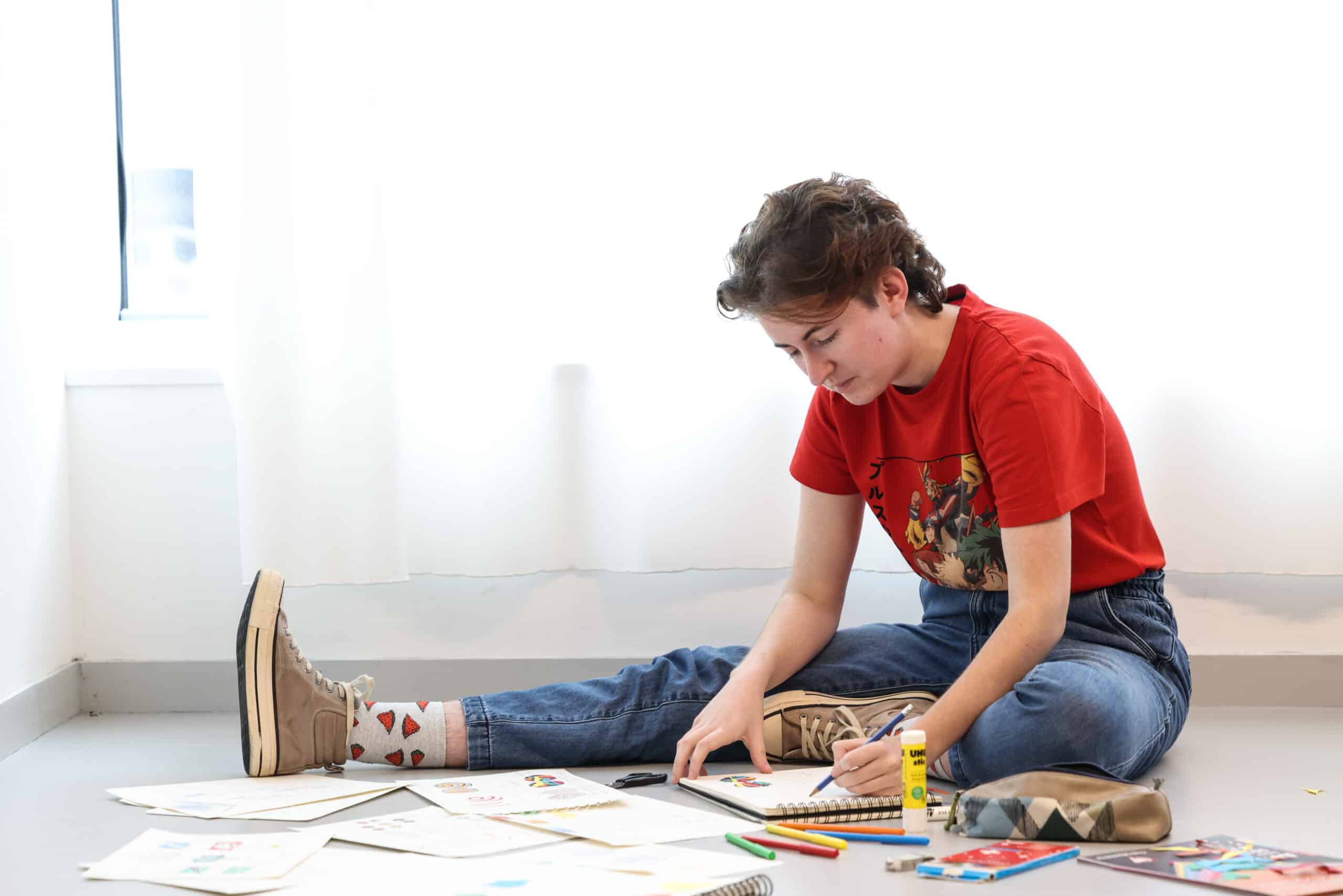 étudiant sur projet design 