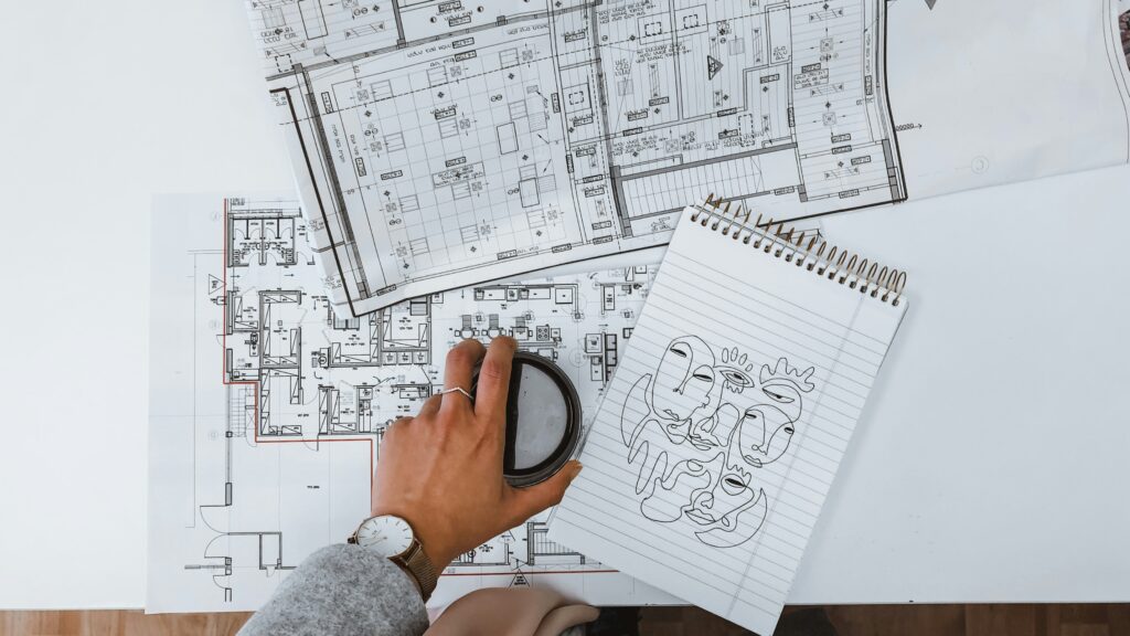 détails de plans d'architecte pour projet