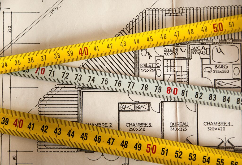 mesures pour un projet en architecture d'intérieur