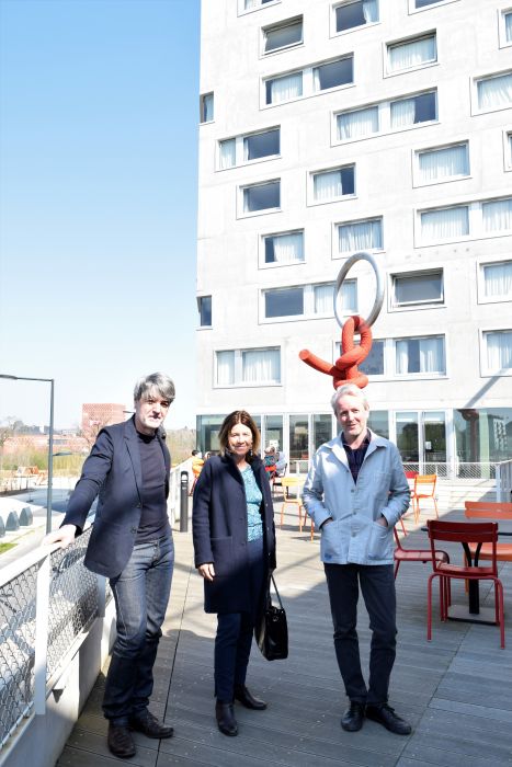 Visite du campus avec Mme Sylvie Robert, sénatrice d'Ille et Vilaine, Ronan Bouroullec et Philippe Dubus, l'architecte du campus créatif